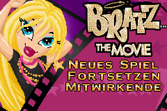 Bratz title screen for GameBoy Advance